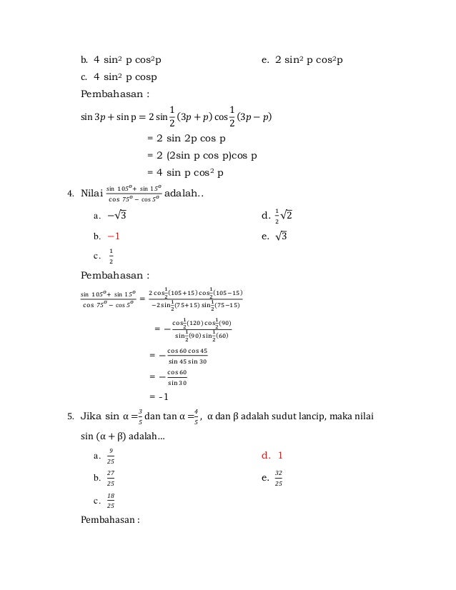 Detail Contoh Soal Trigonometri Kelas 11 Nomer 13