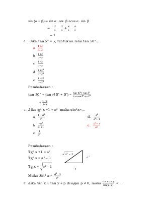 Detail Contoh Soal Trigonometri Kelas 11 Nomer 15