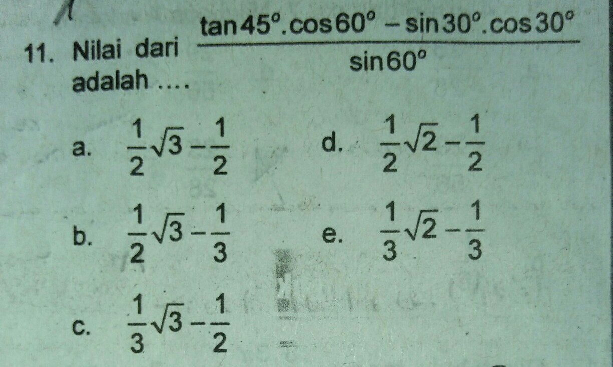 Detail Contoh Soal Trigonometri Kelas 11 Nomer 20