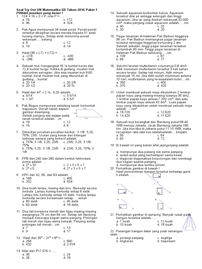 Detail Contoh Soal Try Out Sd Nomer 22