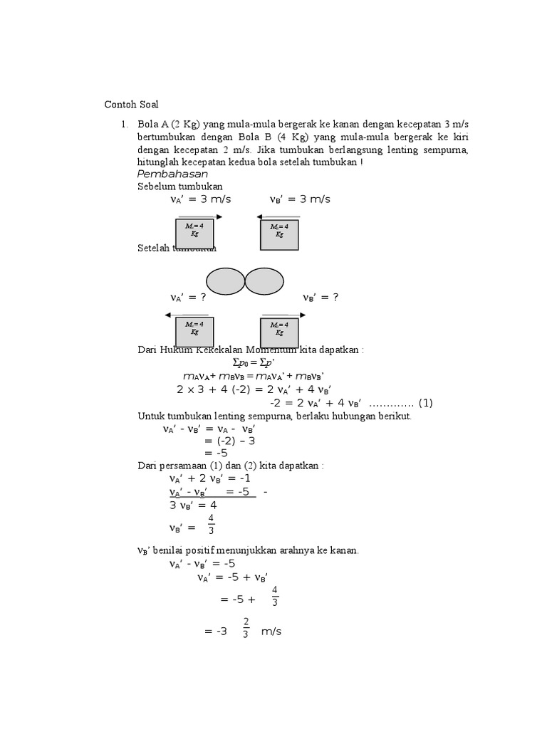 Detail Contoh Soal Tumbukan Nomer 9