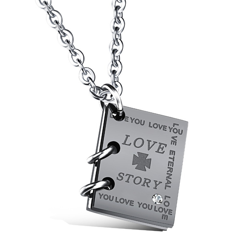 Detail Gambar Love Romantis Kalung Couple Love Warna Hitam Nomer 12