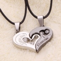 Detail Gambar Love Romantis Kalung Couple Love Warna Hitam Nomer 14