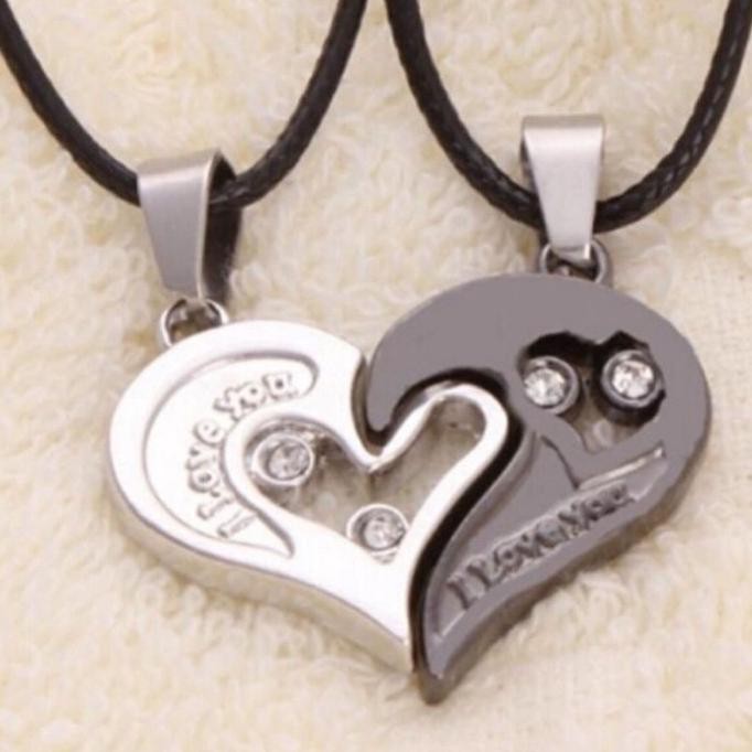 Detail Gambar Love Romantis Kalung Couple Love Warna Hitam Nomer 18