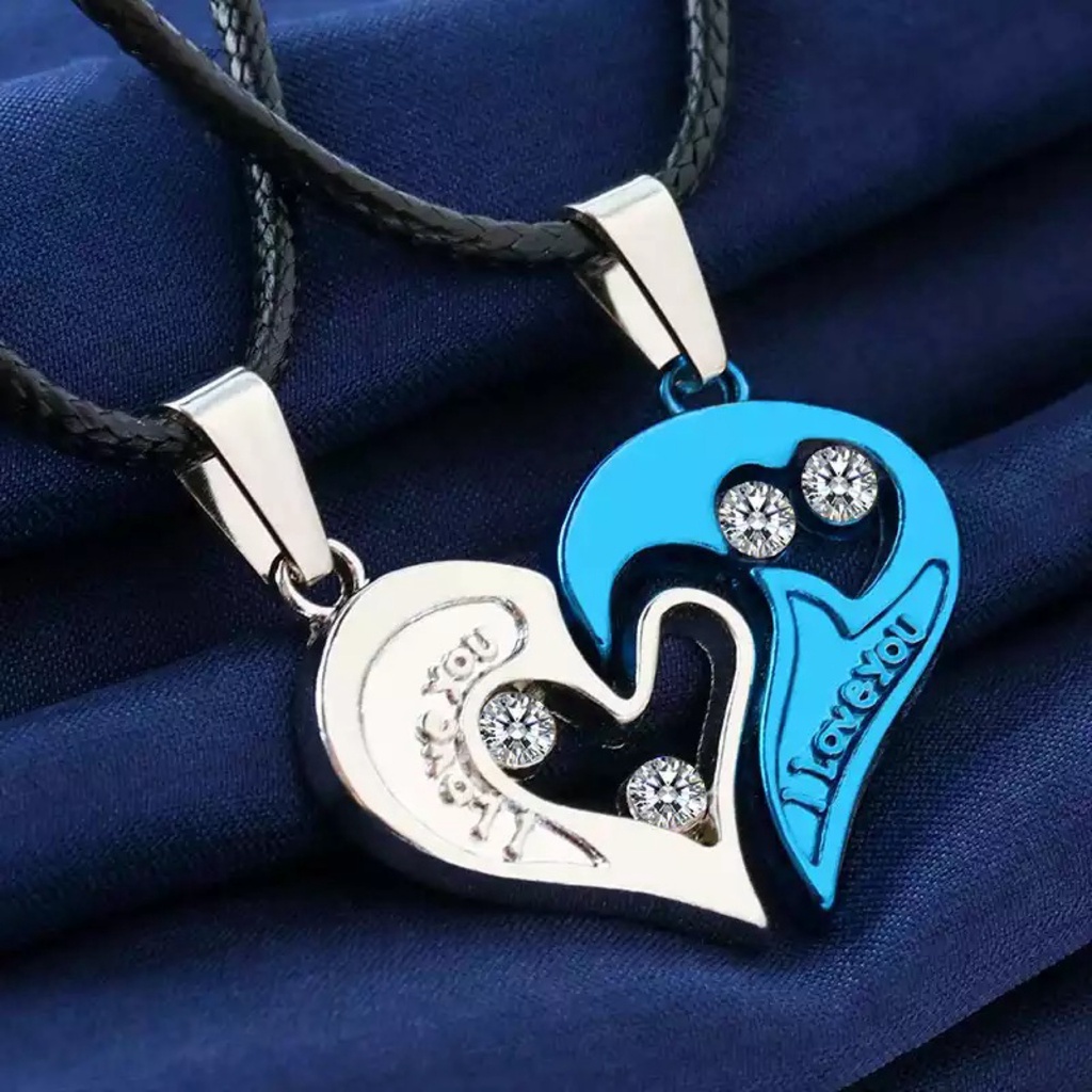 Detail Gambar Love Romantis Kalung Couple Love Warna Hitam Nomer 29