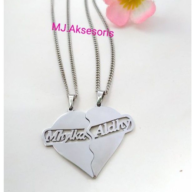 Detail Gambar Love Romantis Kalung Couple Love Warna Hitam Nomer 33