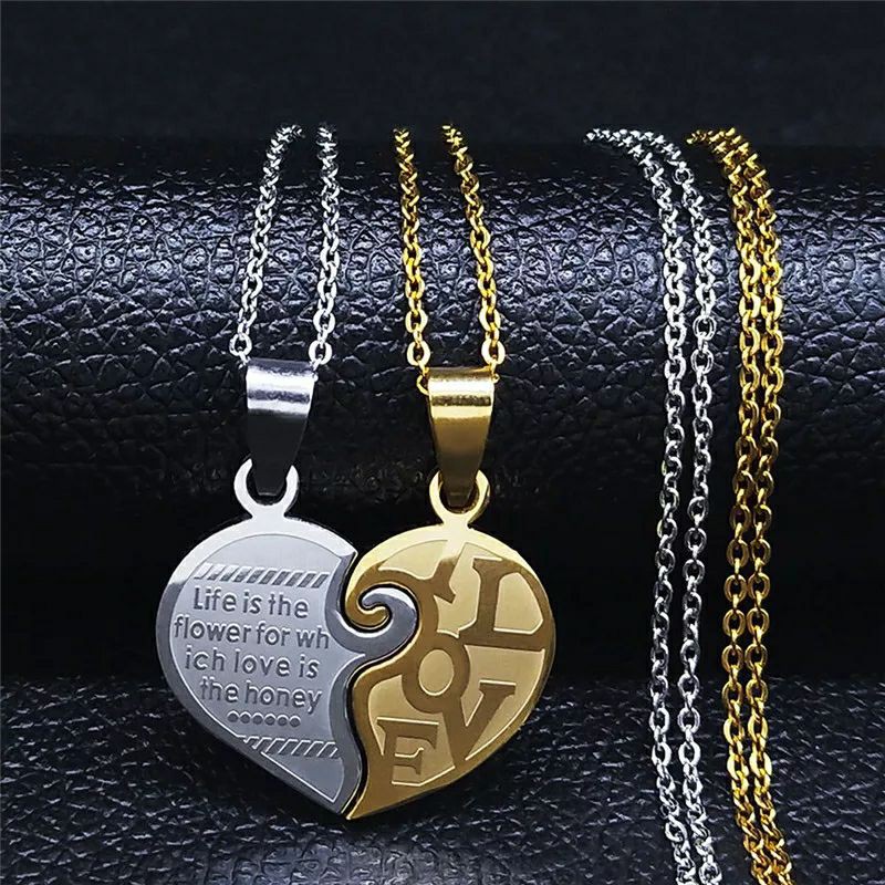 Detail Gambar Love Romantis Kalung Couple Love Warna Hitam Nomer 35