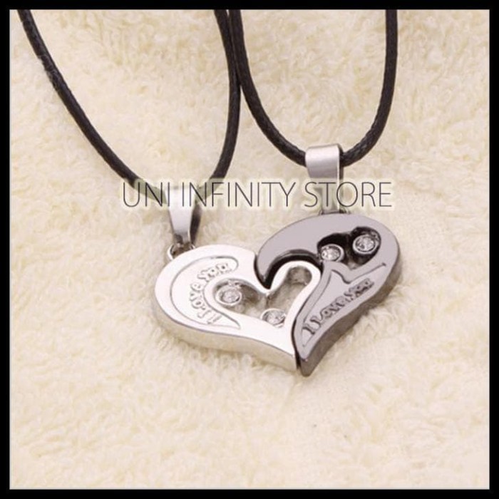 Detail Gambar Love Romantis Kalung Couple Love Warna Hitam Nomer 36