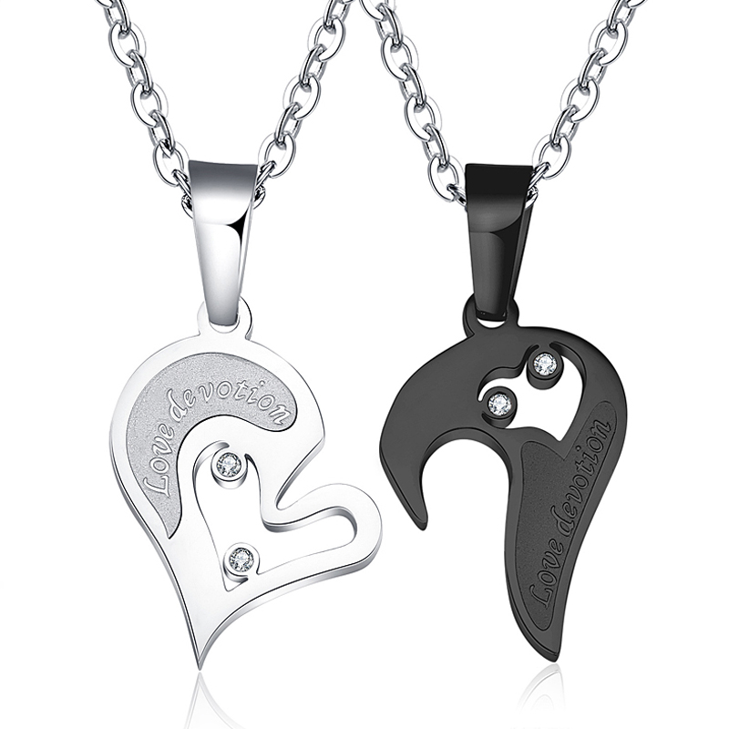 Detail Gambar Love Romantis Kalung Couple Love Warna Hitam Nomer 45