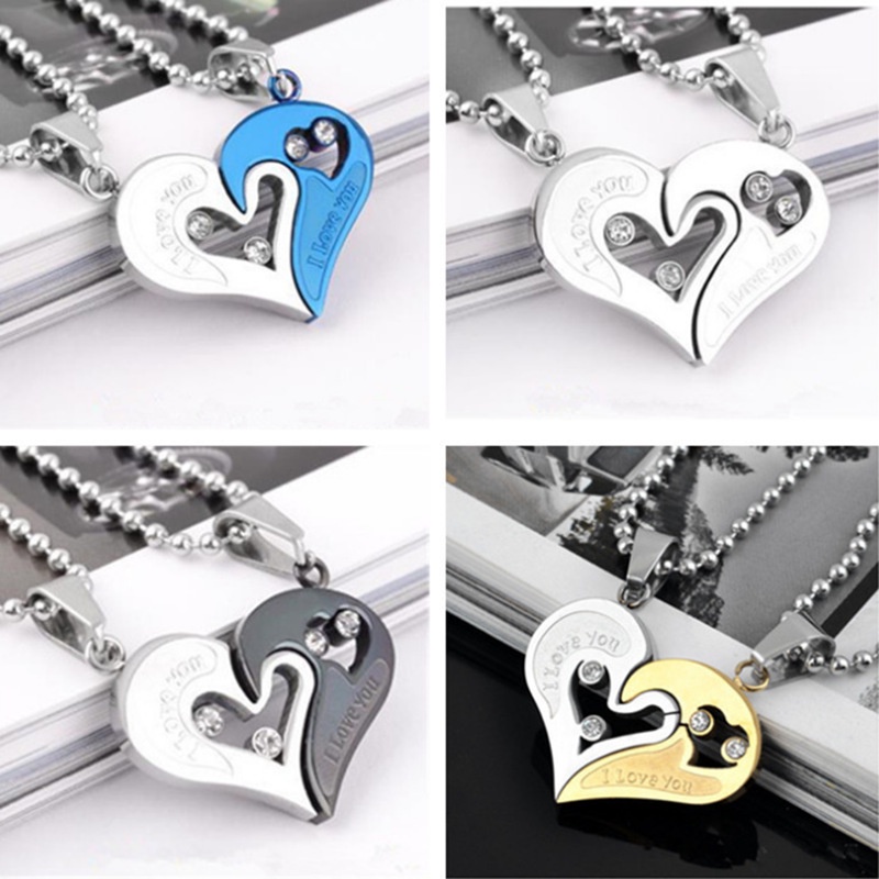 Detail Gambar Love Romantis Kalung Couple Love Warna Hitam Nomer 9