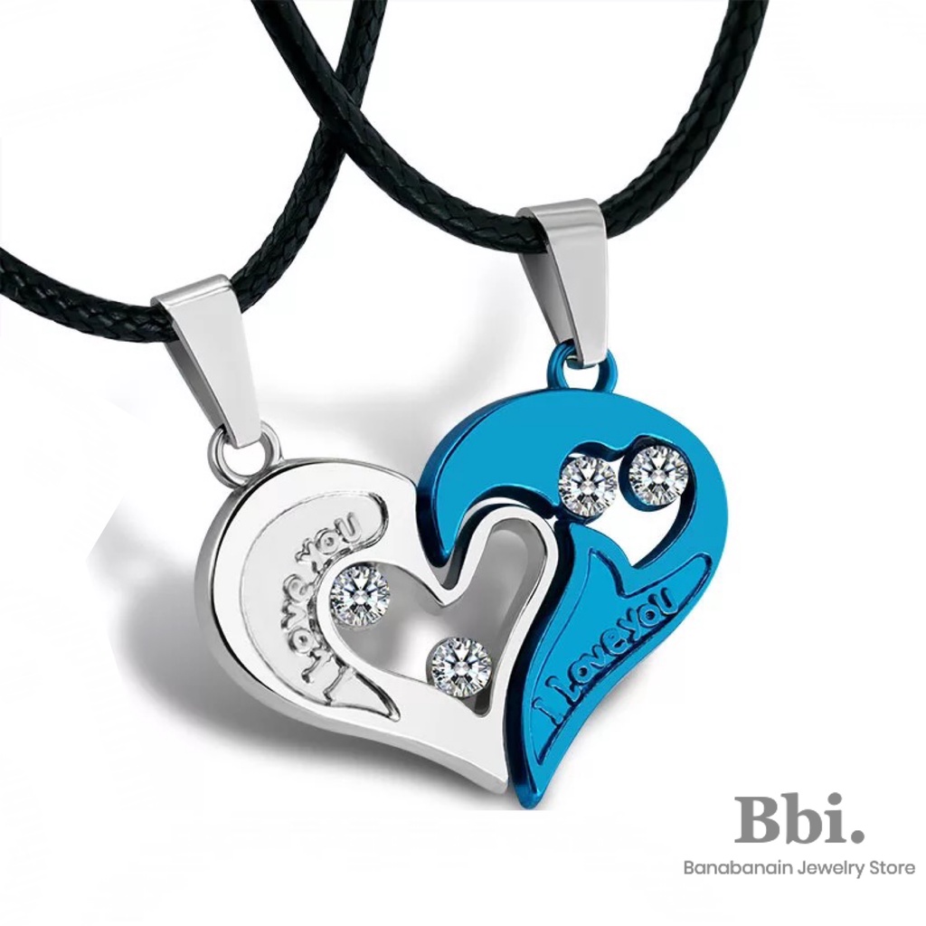 Detail Gambar Love Romantis Kalung Couple Love Warna Hitam Nomer 10