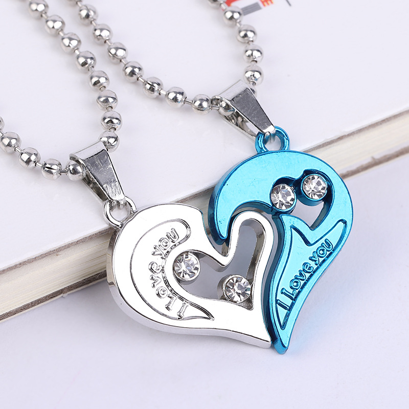 Detail Gambar Love Romantis Kalung Couple Love Warna Hitam Polos Nomer 11