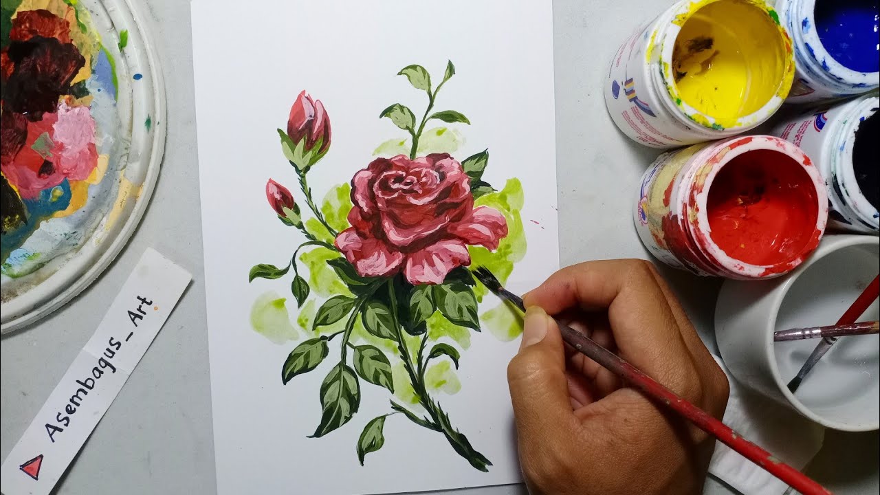 Detail Gambar Lukis Bunga Mawar Nomer 34