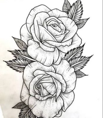 Detail Gambar Lukisan Bunga Mawar Hitam Putih Nomer 23