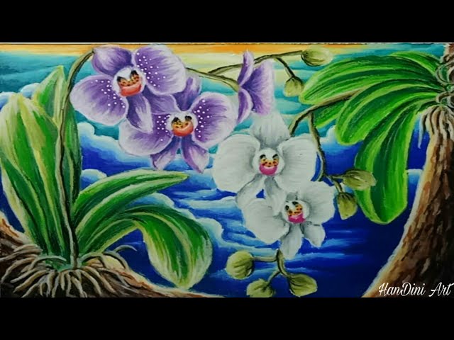 Detail Gambar Lukisan Bunga Orkid Nomer 47