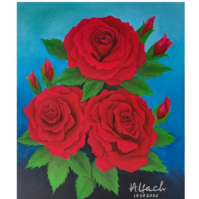 Detail Gambar Lukisan Bunga Rose Nomer 44