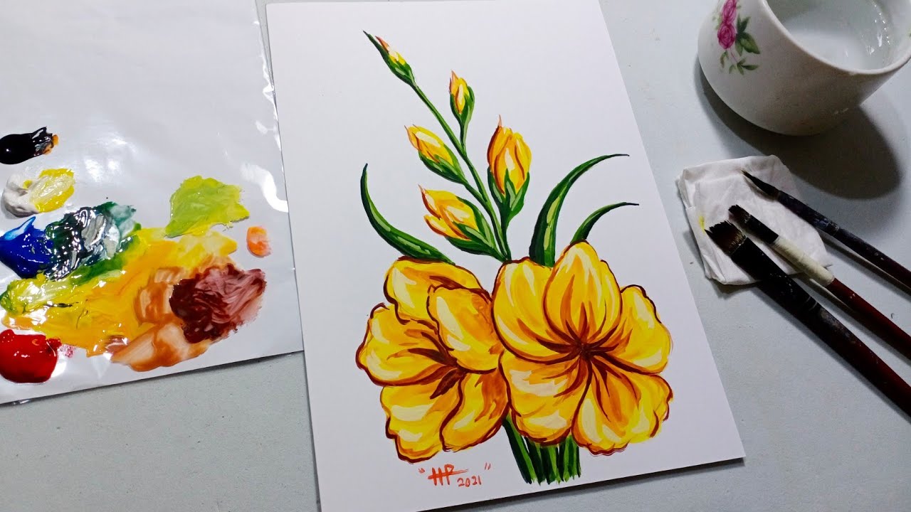 Detail Gambar Lukisan Bunga Yang Mudah Nomer 34