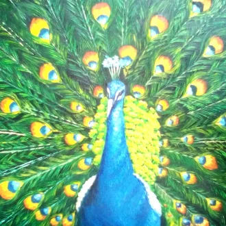 Detail Gambar Lukisan Burung Merak Nomer 48