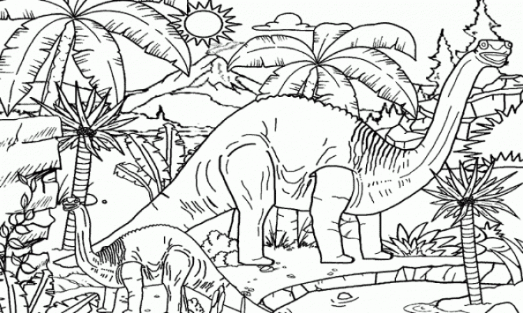Detail Gambar Lukisan Dinosaur T Rex Dan Pemandangan Berwarna Nomer 3