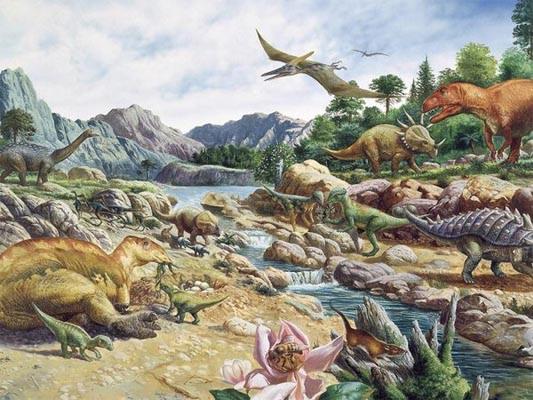 Detail Gambar Lukisan Dinosaur T Rex Dan Pemandangan Berwarna Nomer 26