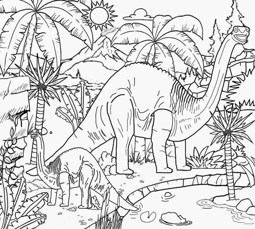 Detail Gambar Lukisan Dinosaur T Rex Dan Pemandangan Berwarna Nomer 4