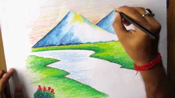 Detail Gambar Lukisan Gunung Yang Mudah Pensil Nomer 15