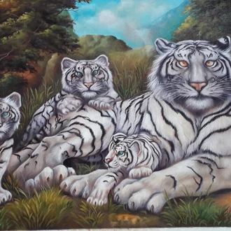 Detail Gambar Lukisan Harimau Putih Nomer 34