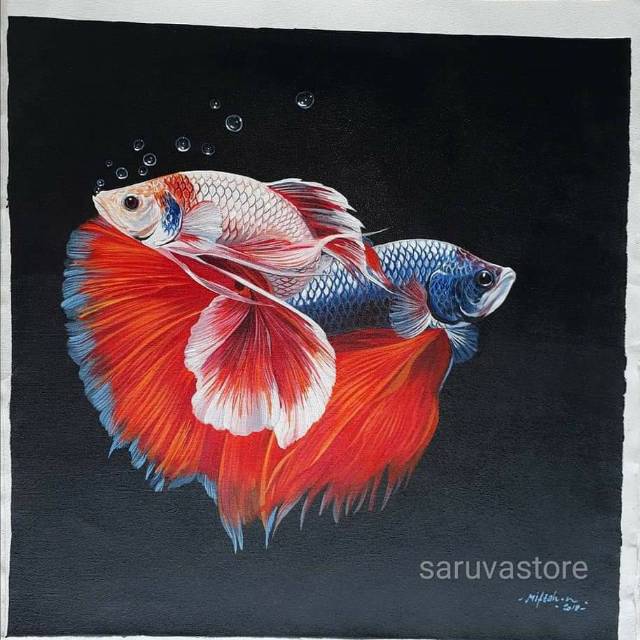 Detail Gambar Lukisan Ikan Cupang Nomer 2