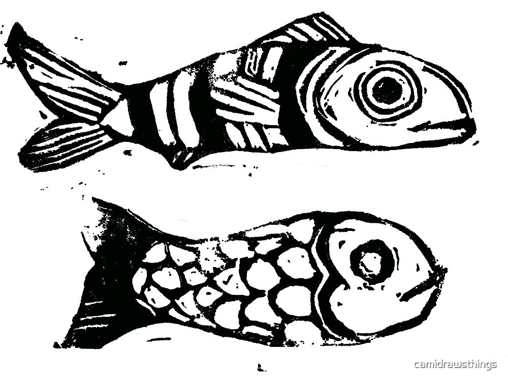 Detail Gambar Lukisan Ikan Hitam Putih Nomer 43