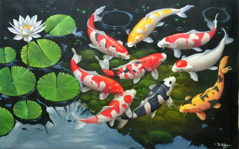 Detail Gambar Lukisan Ikan Koi Nomer 27