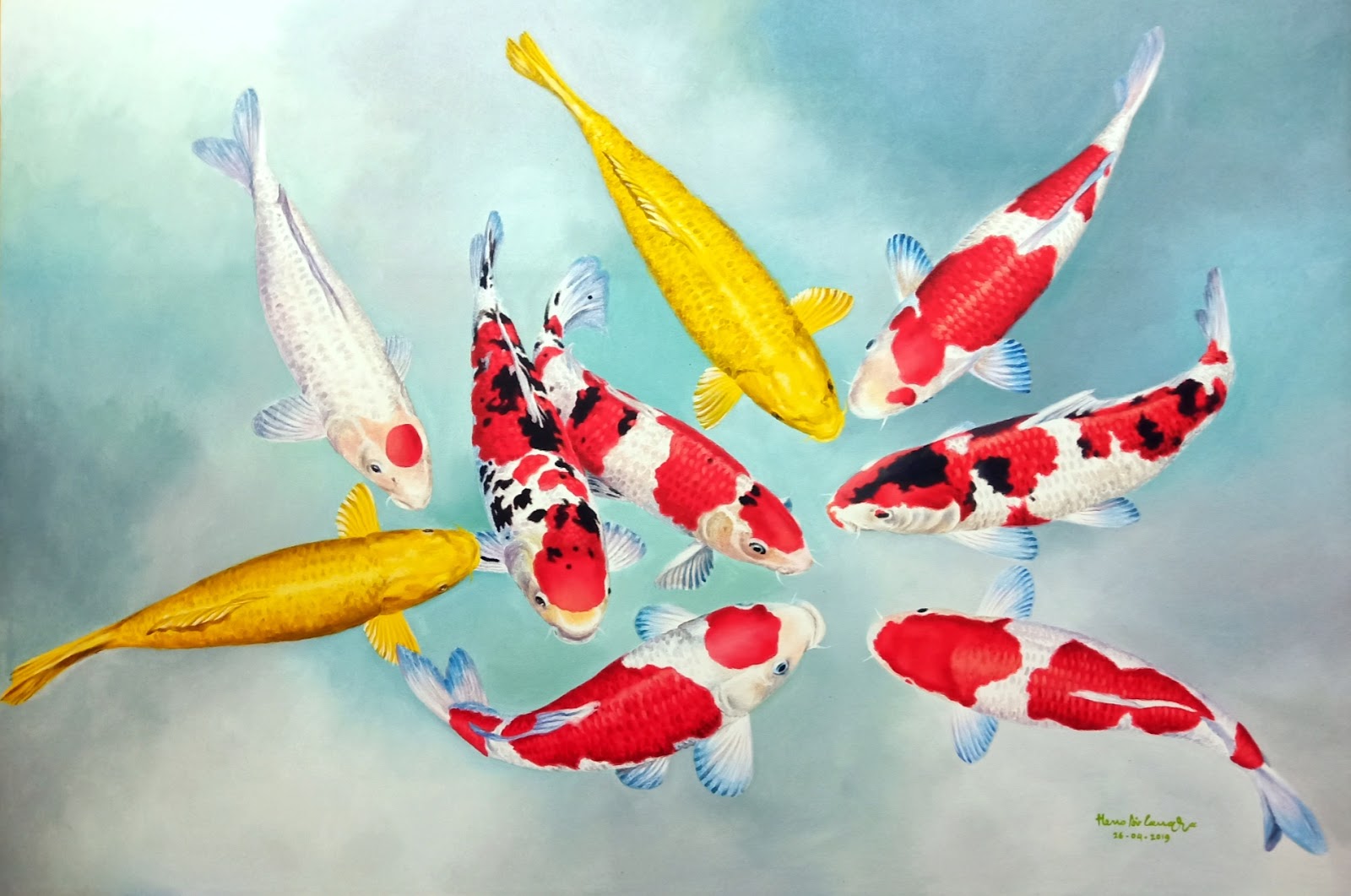 Detail Gambar Lukisan Ikan Koi Yg Mudah Ditiru Nomer 13