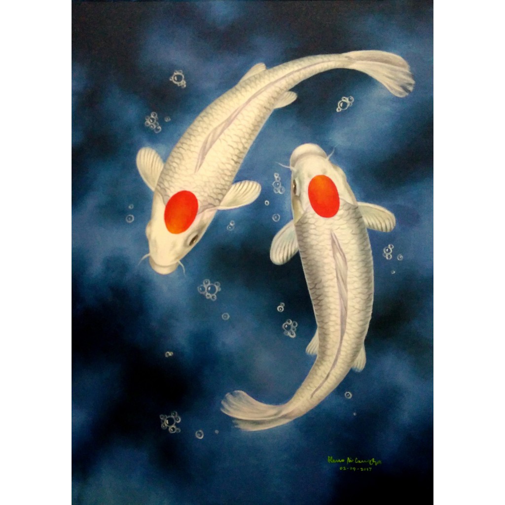 Detail Gambar Lukisan Ikan Koi Yg Mudah Ditiru Nomer 15