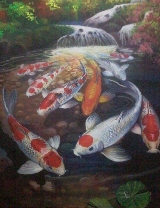Detail Gambar Lukisan Ikan Koi Yg Mudah Ditiru Nomer 16