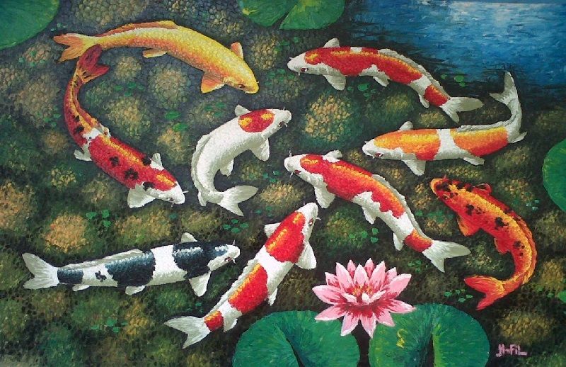 Detail Gambar Lukisan Ikan Koi Yg Mudah Ditiru Nomer 6