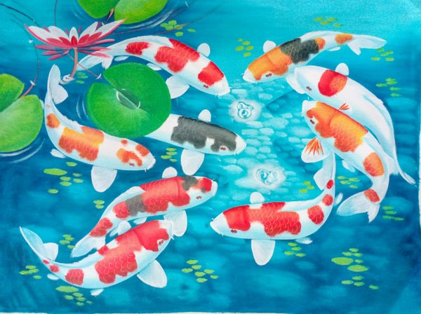 Detail Gambar Lukisan Ikan Koi Yg Mudah Ditiru Nomer 10