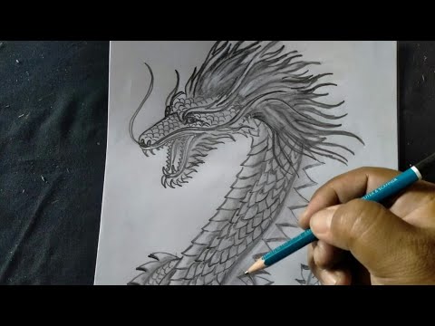 Detail Gambar Lukisan Naga Dari Pensil Nomer 47