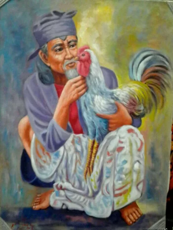 Detail Gambar Lukisan Orang Bawa Ayam Nomer 5