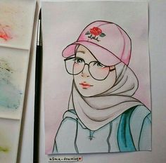 Detail Gambar Lukisan Orang Berhijab Nomer 18