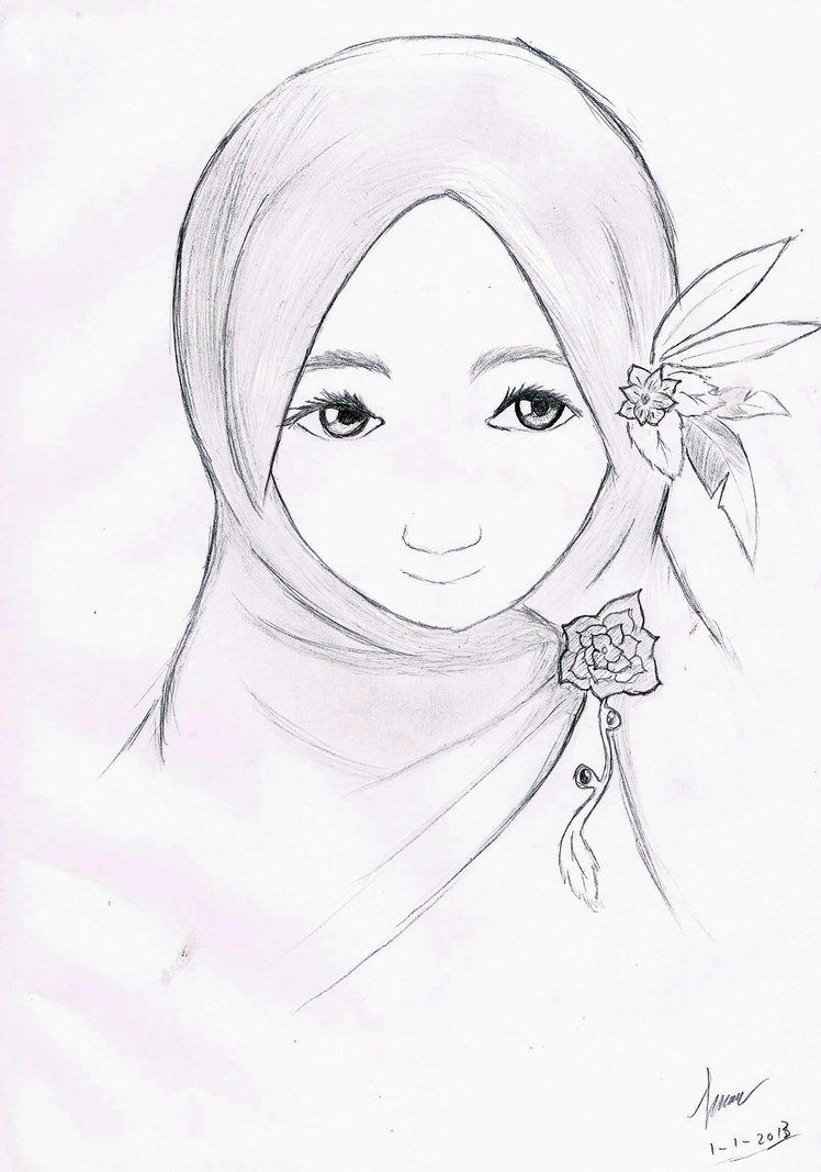 Detail Gambar Lukisan Orang Berhijab Nomer 7