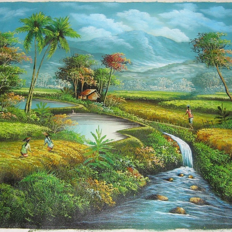 Detail Gambar Lukisan Pegunungan Nomer 26