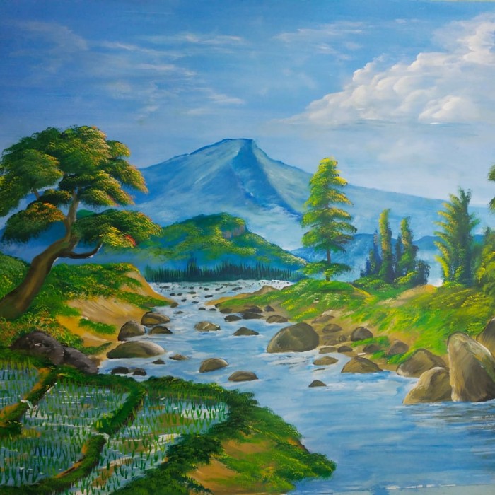 Detail Gambar Lukisan Pemandangan Alam Nomer 2
