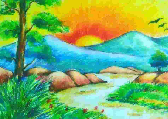Detail Gambar Lukisan Pemandangan Alam Nomer 16