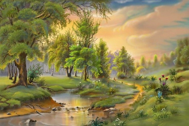 Detail Gambar Lukisan Pemandangan Alam Nomer 4