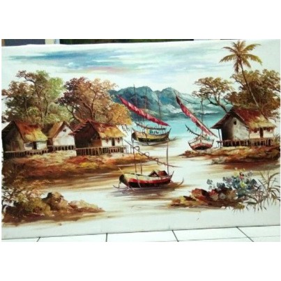 Detail Gambar Lukisan Pemandangan Pantai Nomer 39