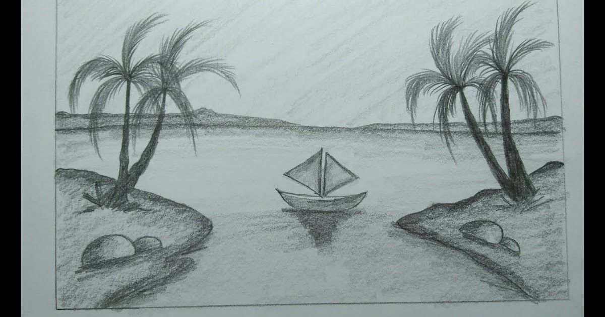 Detail Gambar Lukisan Pemandangan Pensil Nomer 11