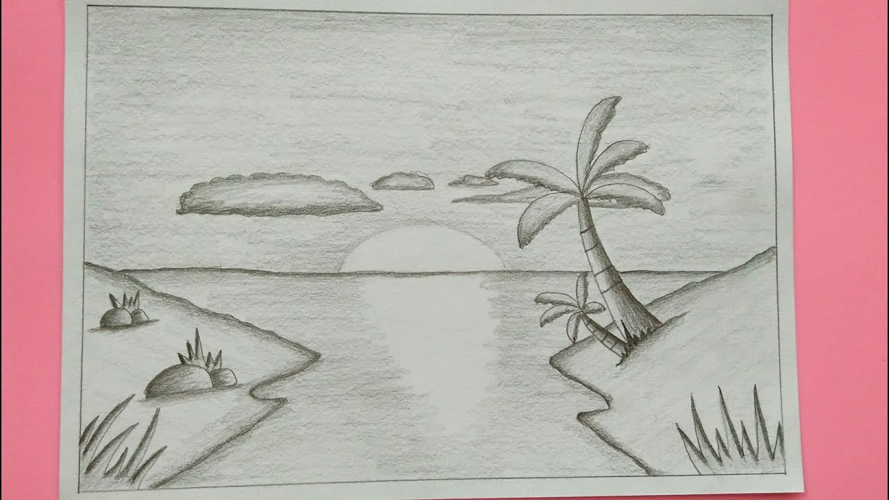 Detail Gambar Lukisan Pemandangan Pensil Nomer 19