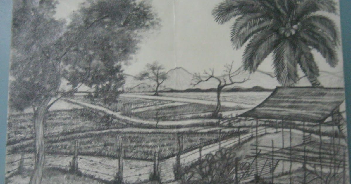 Detail Gambar Lukisan Pemandangan Pensil Nomer 37