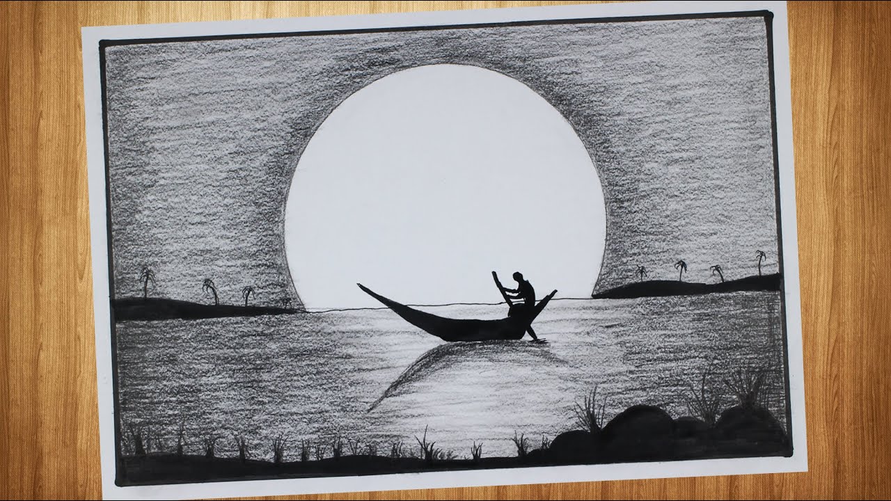 Detail Gambar Lukisan Pemandangan Pensil Nomer 6