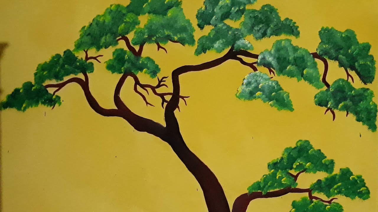 Detail Gambar Lukisan Pohon Di Dinding Kamar Nomer 7