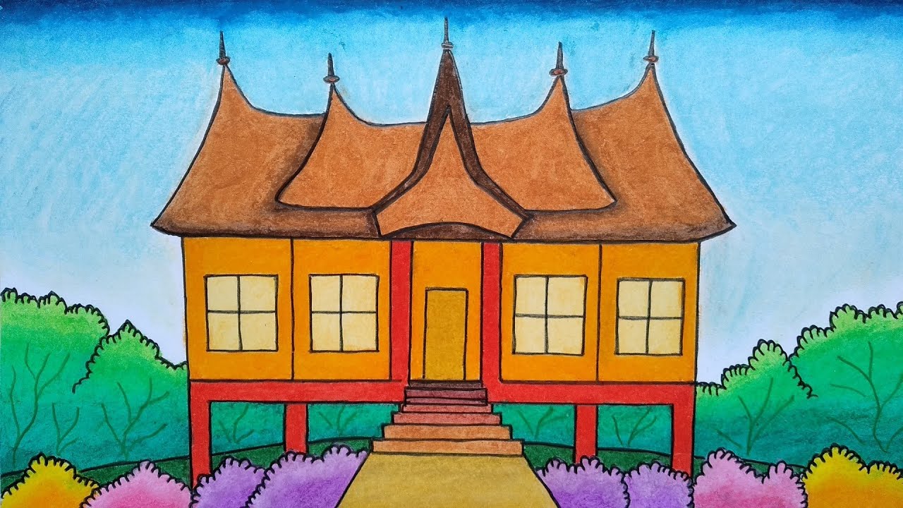 Detail Gambar Lukisan Rumah Adat Nomer 12